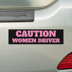 ADESIVO PARA CARRO CUIDADO, MOTORISTA MULHER
