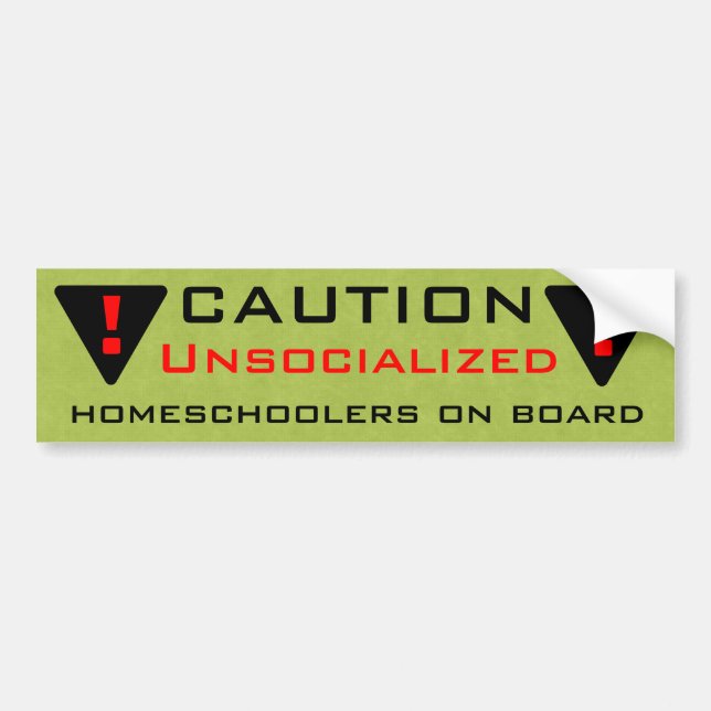 Adesivo Para Carro Cuidado: Unsocialized Homeschoolers a bordo (Frente)