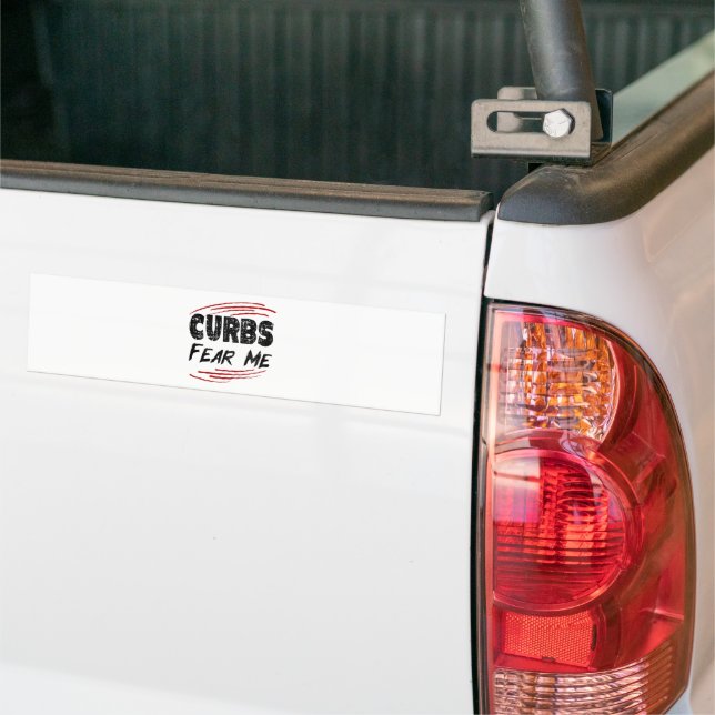 Adesivo Para Carro Curbs me teme, Piada de driver ruim (No caminhão)