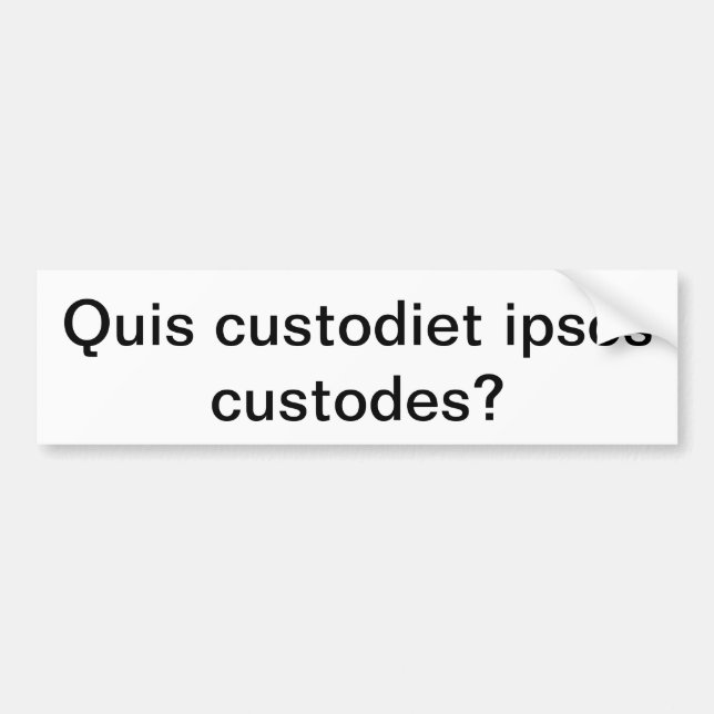 Adesivo Para Carro Custodes dos ipsos do custodiet de Quis? (Frente)