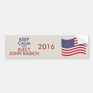 Adesivo Para Carro Customizável mantenha calmo e eleja JOHN KASICH