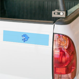 Adesivo Para Carro Cute Kawaii Jumping Dolphin Minimalist Illustratio
