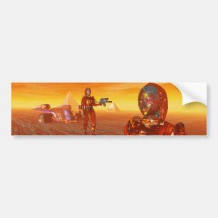 Adesivo Para Carro CYBORG ARES EM DESERTO DA HIPERION Science Fiction