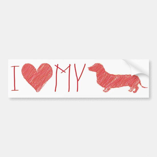 Adesivo Para Carro Dachshund Bumper Sticker (Frente)