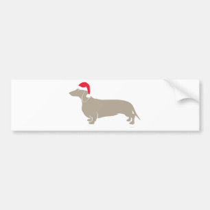 Adesivo Para Carro Dachshund clássico de Doxie do papai noel