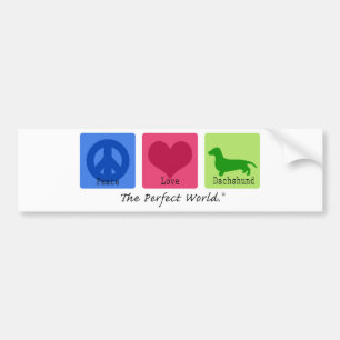 Adesivo Para Carro Dachshund do amor da paz