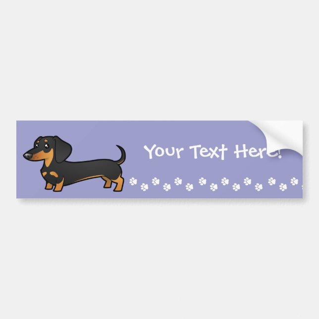 Adesivo Para Carro Dachshund dos desenhos animados (alise o casaco) (Frente)