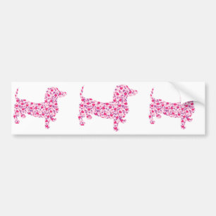 Adesivo Para Carro Dachshund Hearts