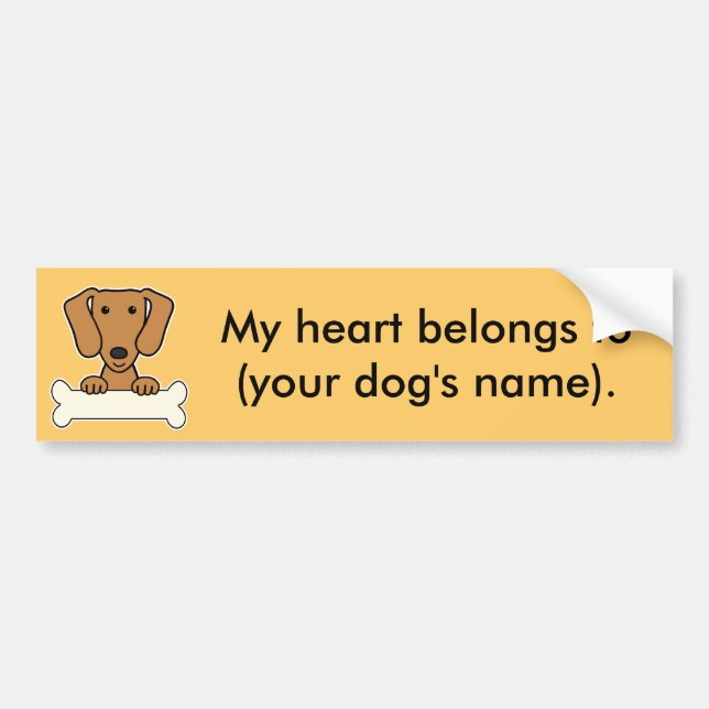 Adesivo Para Carro Dachshund personalizado (Frente)