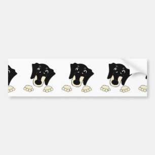 Adesivo Para Carro Dachshund preto e creme de desenho animado