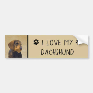 Adesivo Para Carro Dachshund (Wirehaired): Pintura original de cães