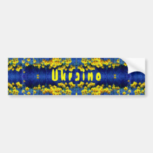 Adesivo Para Carro Daffodil Primavera Ucrânia Amarelo Azul