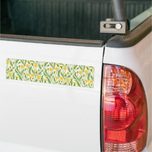 Adesivo Para Carro Dandeliões, verdes, amarelos e brancos