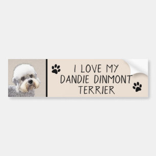 Adesivo Para Carro Dandie Dinmont Terrier pintando arte canina origin