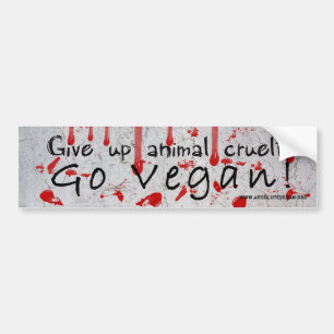 Adesivo Para Carro "Dê acima a crueldade animal vão vegan" com sang
