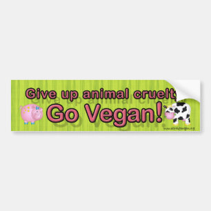 Adesivo Para Carro "Dê acima a crueldade animal vão vegan" com vaca