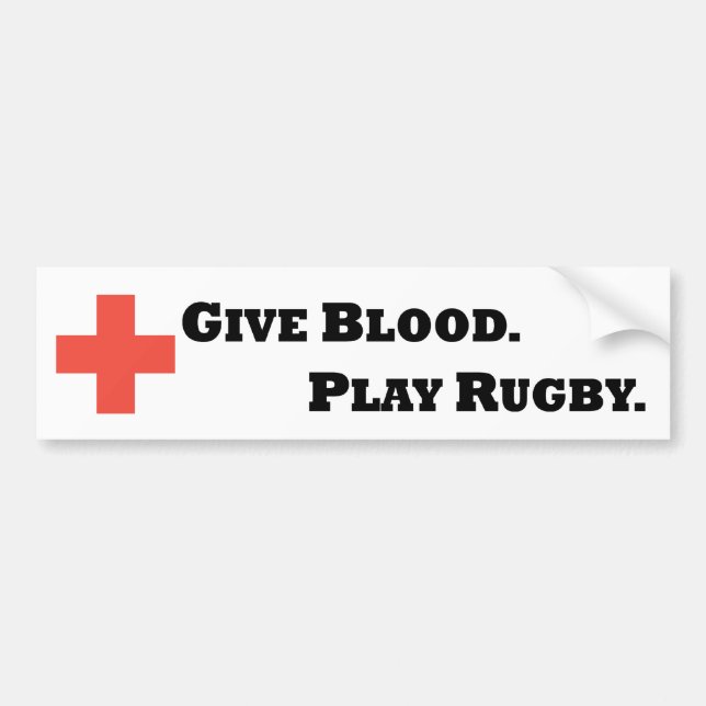 Adesivo Para Carro Dê o sangue. Jogue o rugby (Frente)