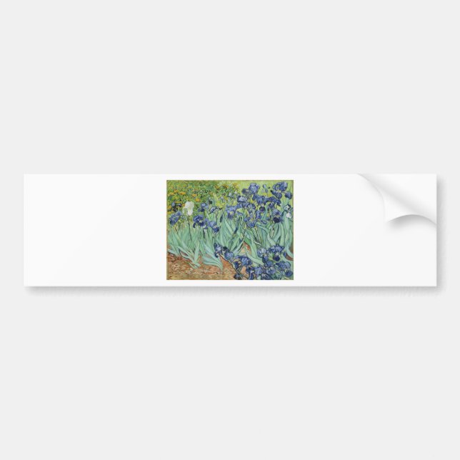 Adesivo Para Carro De Van Gogh vida ainda: Vaso com íris (Frente)