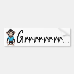 Adesivo Para Carro Decal Ape Grumpy, Expressão "Grrrrr" Engraçado E E