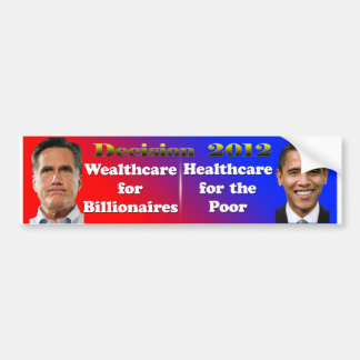 Adesivo Para Carro Decisão Romney 2012 Wealthcare, cuidados médicos