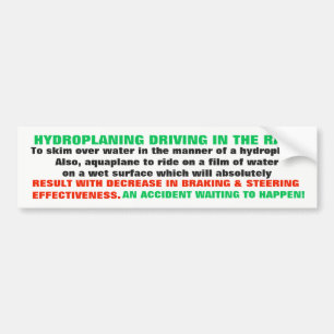 ADESIVO PARA CARRO DEFINIÇÃO HIDROPLANANDO PARA OS MOTORISTAS