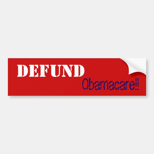 Adesivo Para Carro Defund Obamacare!! (Frente)