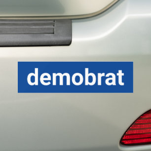 Adesivo Para Carro Demobrat texto minimalista engraçado democrata azu