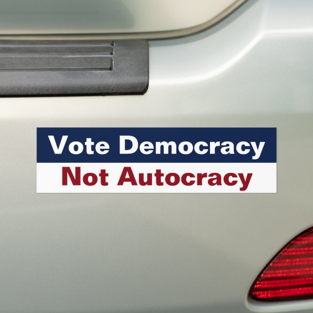 Adesivo Para Carro Democracia Não Autocracia - Anti-Trump (No carro)