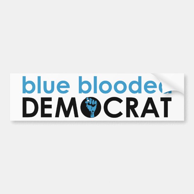 Adesivo Para Carro democrata blooded azul: punho (Frente)