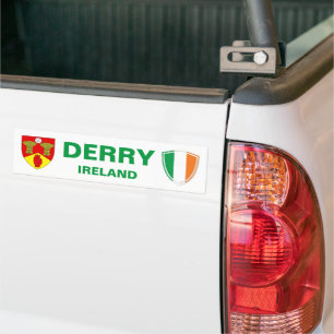 Adesivo Para Carro Derry Ireland Crest e Irish Flag