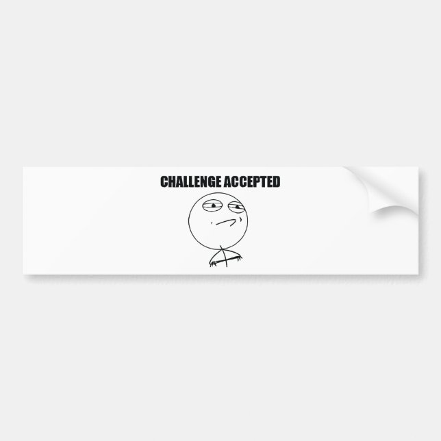 Adesivo Para Carro Desafio aceitado (Frente)
