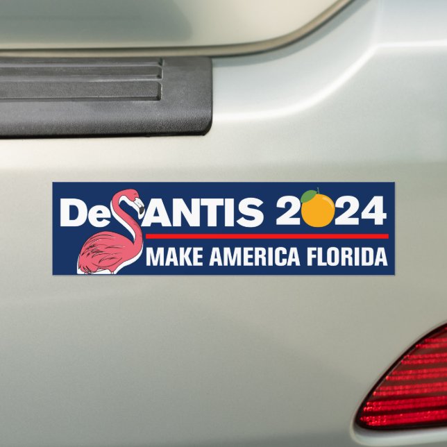 Adesivo Para Carro DeSantis 2024 Make America Flamingo (No carro)