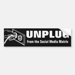 Adesivo Para Carro Desconecte da matriz social dos meios