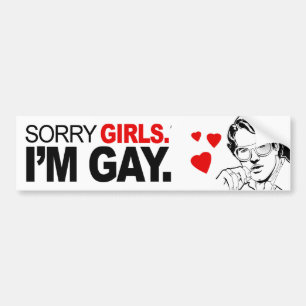 ADESIVO PARA CARRO DESCULPE GAROTAS, EU SOU GAY