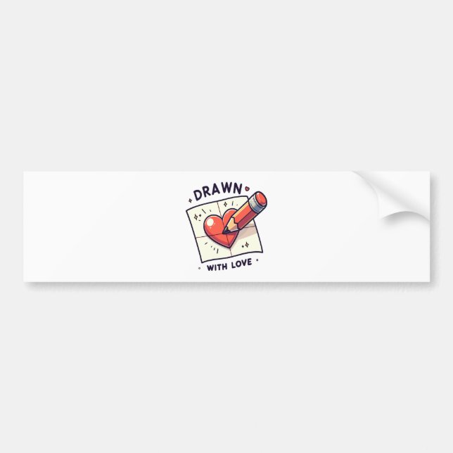 Adesivo Para Carro Desenho com amor (Frente)