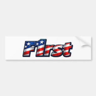 Adesivo Para Carro Desenho de Bandeira Patriótica F1rst