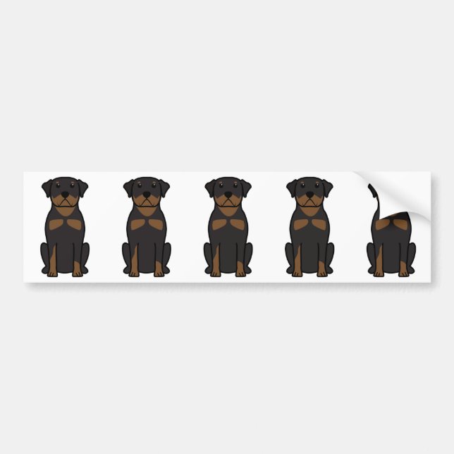 Adesivo Para Carro Desenhos animados do cão de Rottweiler (Frente)