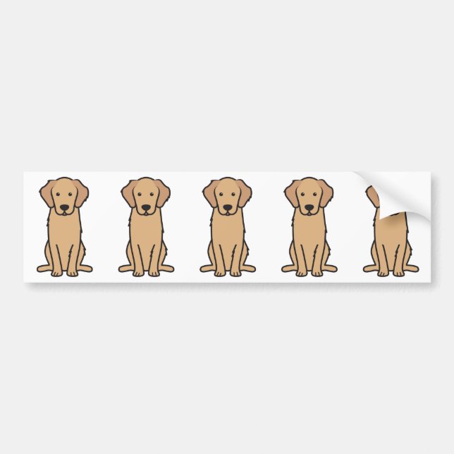 Adesivo Para Carro Desenhos animados do cão do golden retriever (Frente)