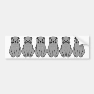Adesivo Para Carro Desenhos animados do gato da dobra do Scottish