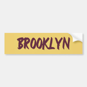 Adesivo Para Carro Design de Base de Texto do Brooklyn no Bu Amarelo