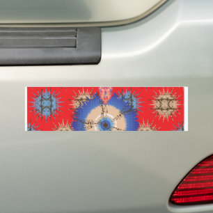 Adesivo Para Carro design de fundo vermelho com círculo azul