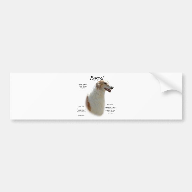 Adesivo Para Carro Design de História de Borzoi (Frente)