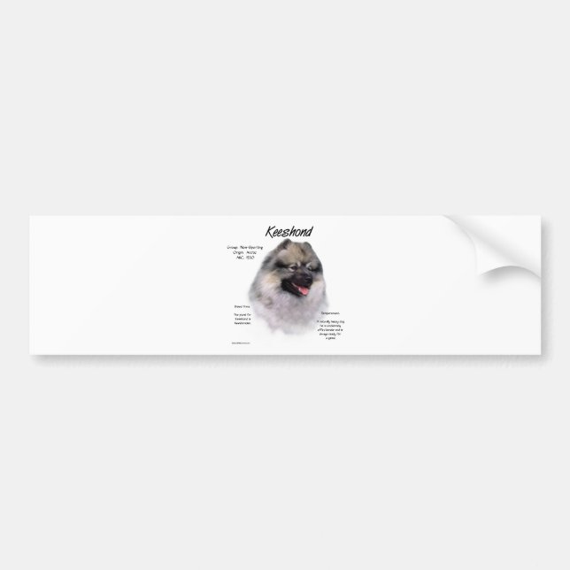 Adesivo Para Carro Design de Histórico de Keeshond (Frente)