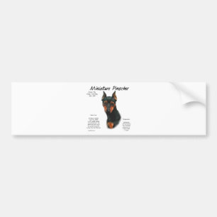 Adesivo Para Carro Design de histórico do Pinscher Miniatura (preto/f