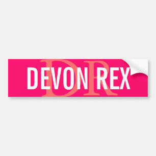 Adesivo Para Carro Design do monograma do gato de Devon Rex