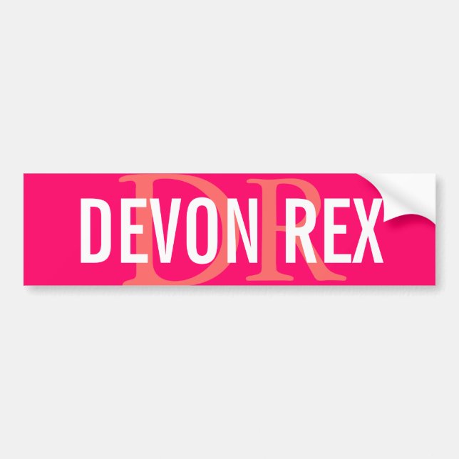 Adesivo Para Carro Design do monograma do gato de Devon Rex (Frente)