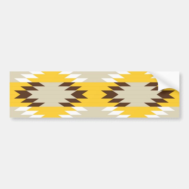 Adesivo Para Carro Designs Indígenas Americanos Amarelos Aztec Tribal (Frente)