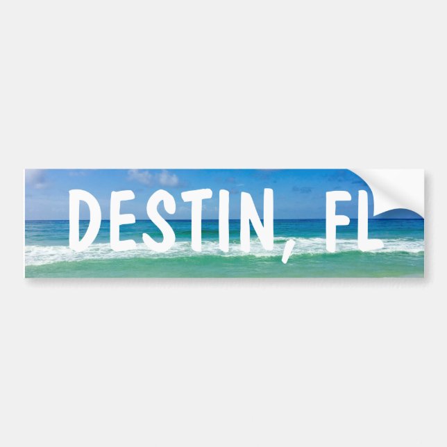 Adesivo Para Carro Destin Florida Beauful Ocean Photo Beach (Frente)
