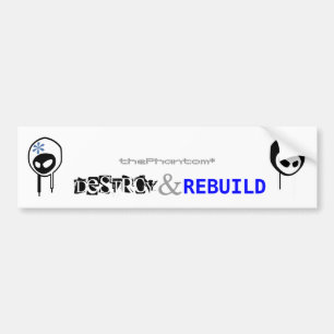 Adesivo Para Carro Destrua & reconstrua o autocolante no vidro