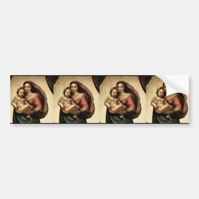 Adesivo Para Carro Detalhe de Raphael "Sistine Madonna" (cerca de (Frente)